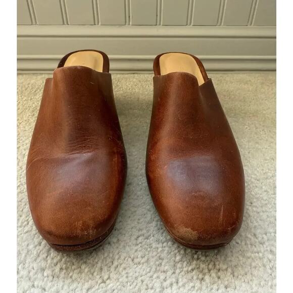 Nisolo All Day Slip On Heeled Mule Brown Leather 6 - Picture 2 of 10